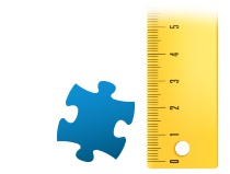 Verhouding puzzelstukje fotopuzzle 200 stukjes